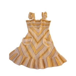 Betsey Johnson Vintage Linen Yellow Dress Size Large
